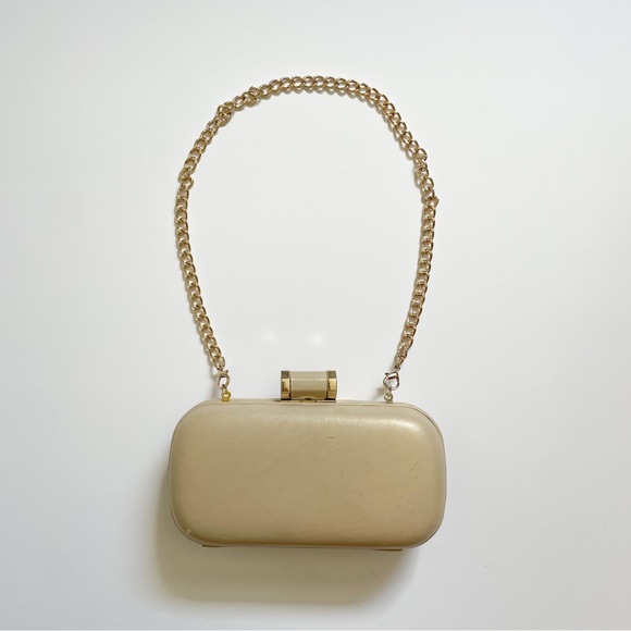 Halston Heritage Handbags - Halston Heritage Gold Leather Wristlet Clutch